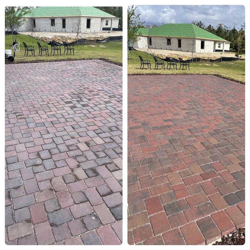 Paver sealing before and after